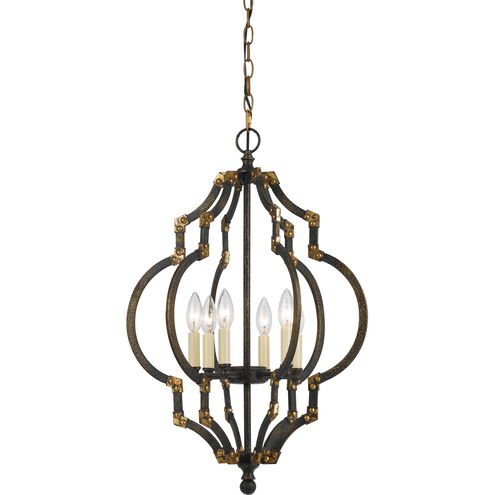 Howell 6 Light 18 inch Iron and Antique Gold Pendant Ceiling Light