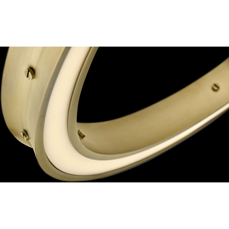 Althea LED 26 inch Lacquered Brass Chandelier Ceiling Light