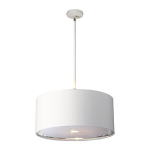Balance 1 Light 18 inch White and Polished Nickel Pendant Ceiling Light, Elstead