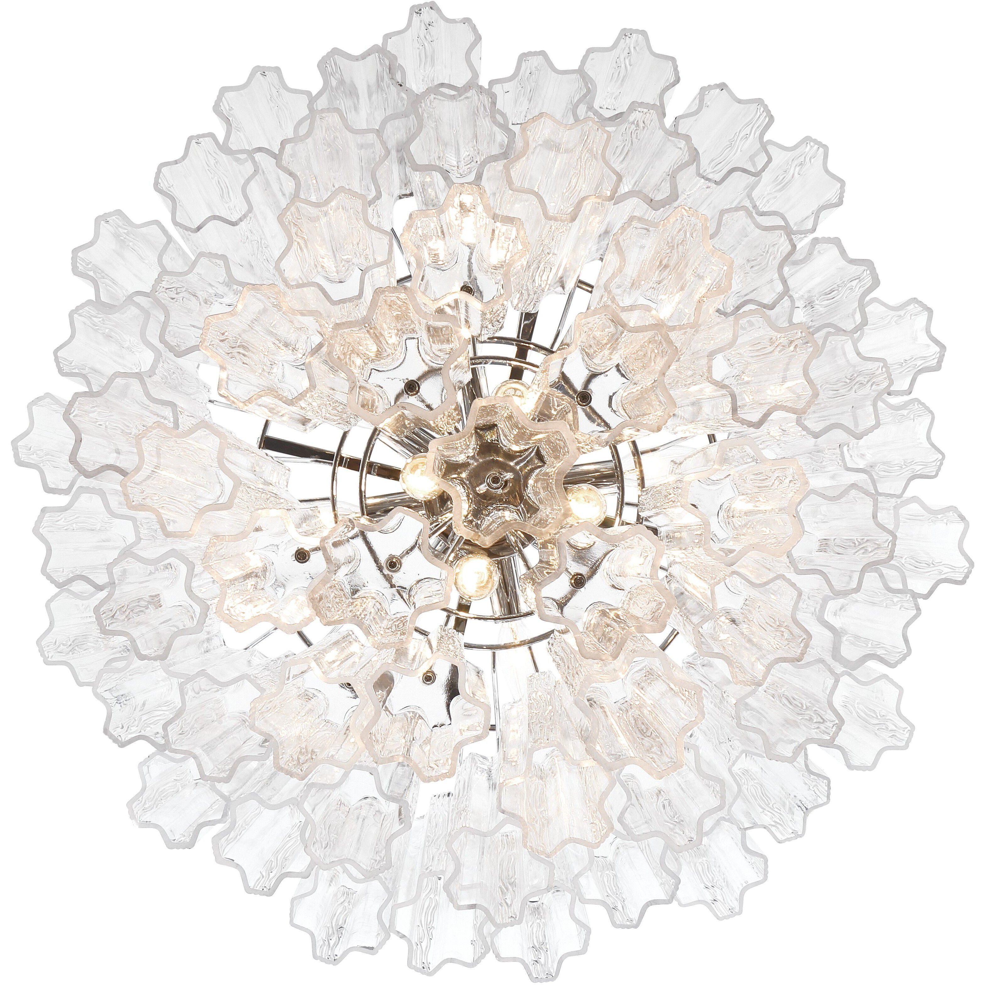 Addis 12 Light 26.75 inch Polished Chrome Chandelier Ceiling Light in Tronchi Glass Clear