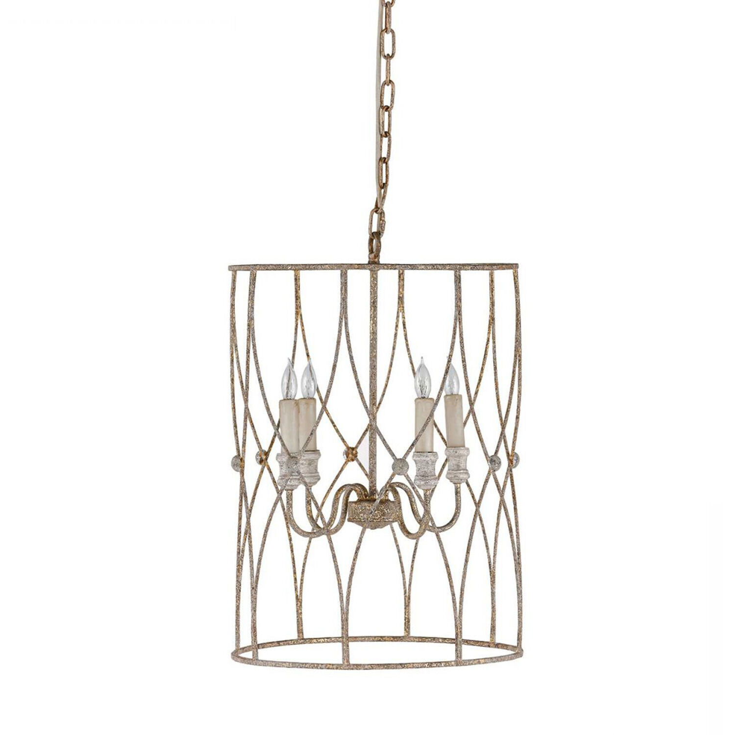 Leah 4 Light 18 inch Antique Gold / Antique Silver / Vintage White Chandelier Ceiling Light