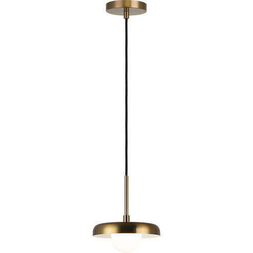 Creston LED 7.88 inch Aged Gold Brass Pendant Ceiling Light