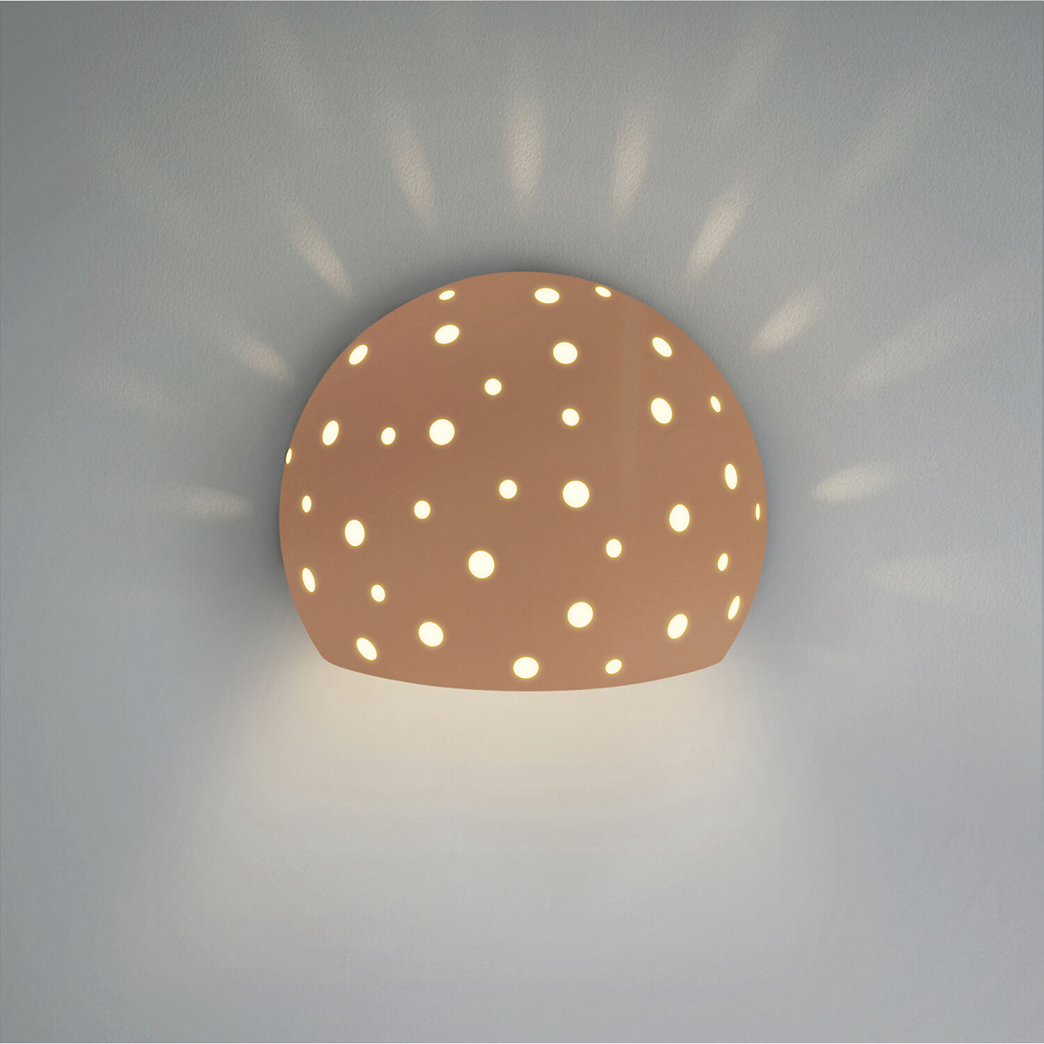 Perforated Globe Wall Sconce Wall Light in Adobe, Form+Finish+Function