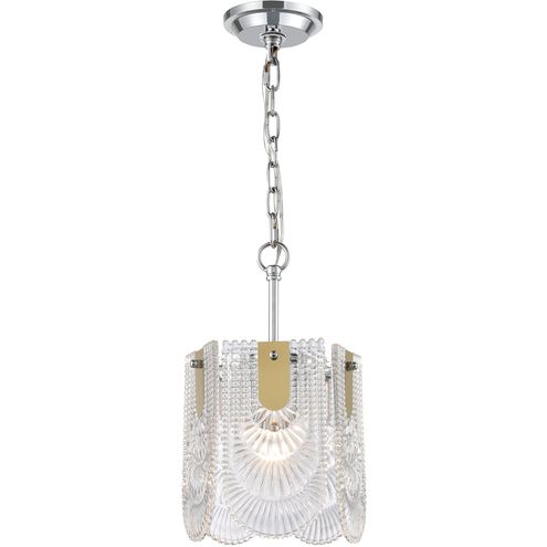 Darjeeling 1 Light 8.5 inch Polished Chrome with Clear Mini Pendant Ceiling Light