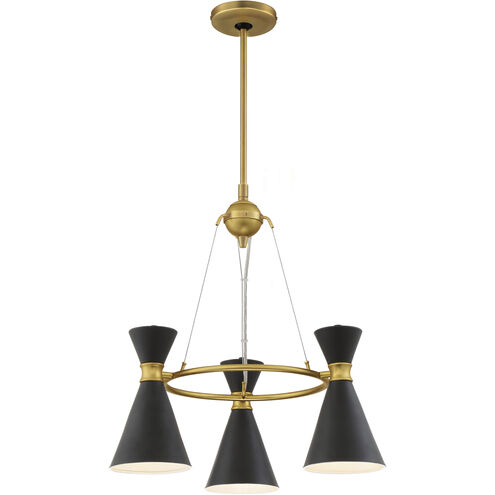 Conic 3 Light 20 inch Honey Gold Chandelier Ceiling Light