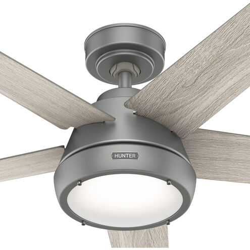 Burroughs 52 inch Matte Silver with Light Gray Oak Blades Ceiling Fan