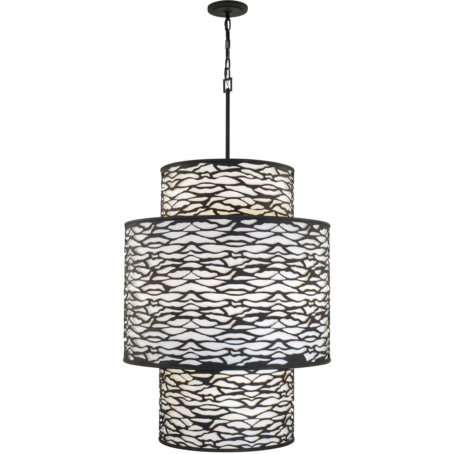 Kato 16 Light 32 inch Carbon Black Chandelier Ceiling Light