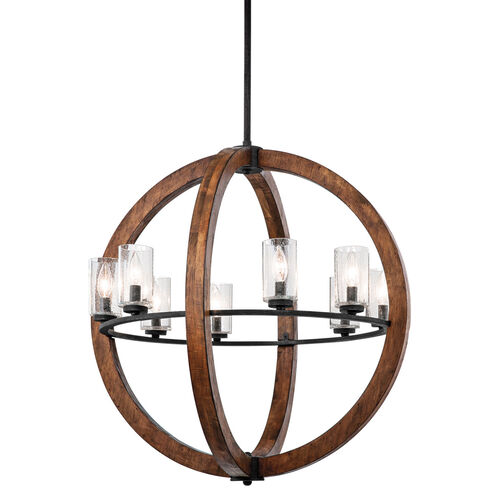 Grand Bank 8 Light 28 inch Auburn Stained Chandelier 1 Tier Medium Ceiling Light, Medium