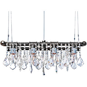 Industrial 8 Light 29 inch Mini-Banqueting Linear Suspension Chandelier Ceiling Light