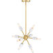 Star Dust 8 Light 15 inch Brushed Gold Pendant Ceiling Light