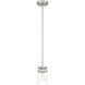 Shelby LED 4.5 inch Brushed Steel and Clear Pendant Ceiling Light
