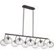Lenora 10 Light 47 inch Dark Bronze Linear Chandelier Ceiling Light