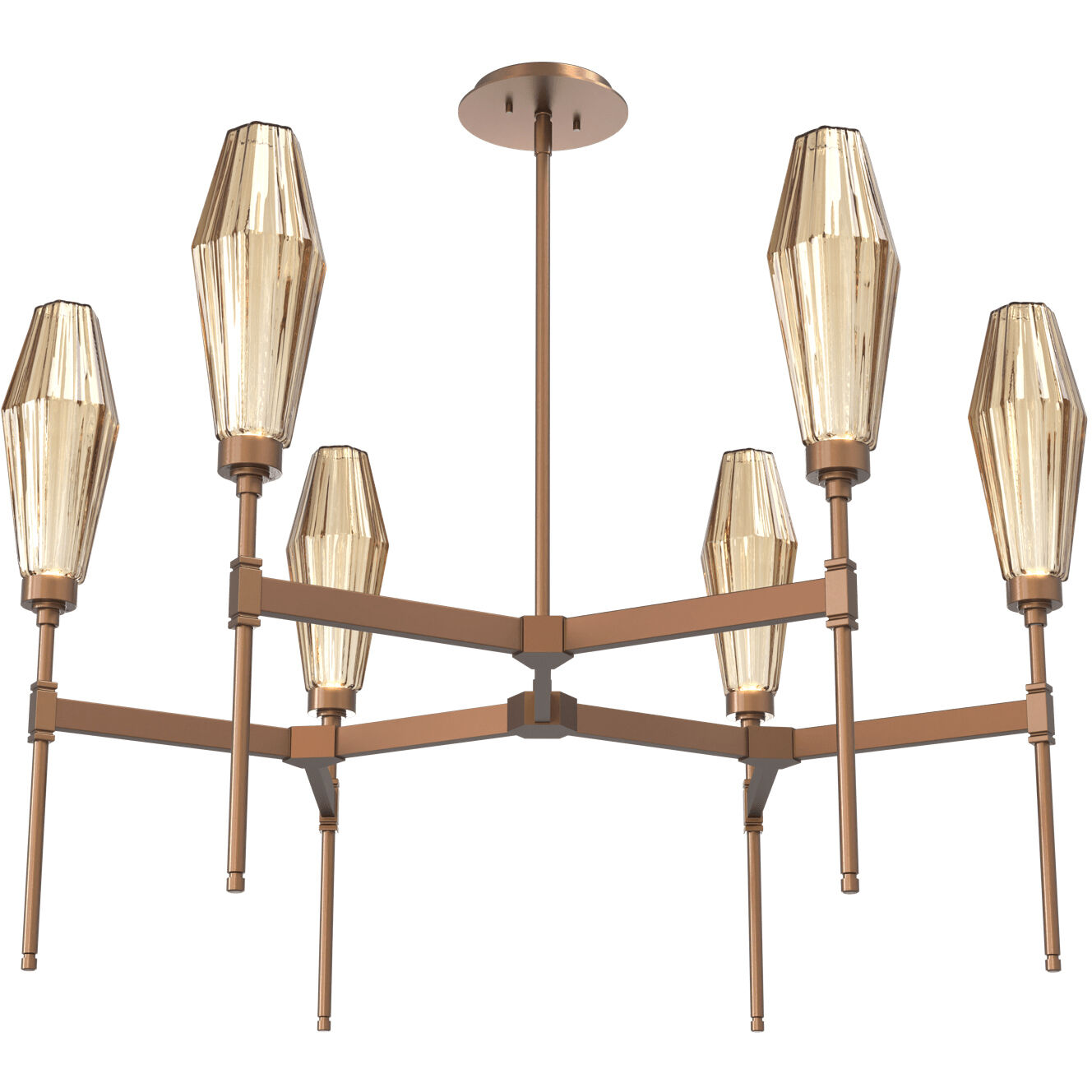 Aalto LED Burnished Bronze Chandelier Ceiling Light, Round Belvedere