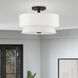 Fontana 3 Light 15 inch Bronze Semi-Flush Ceiling Light