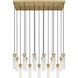 Beau 17 Light 42 inch Rubbed Brass Linear Chandelier Ceiling Light