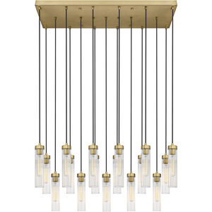 Beau 17 Light 42 inch Rubbed Brass Linear Chandelier Ceiling Light