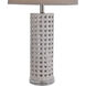 Signature 33 inch 150 watt White Glaze Table Lamp Portable Light