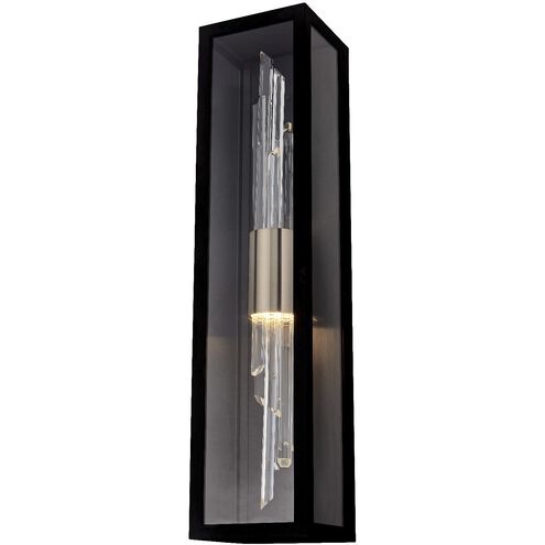 Lucca Esterno 30 inch Matte Black With Brushed Champagne Gold Outdoor Wall Sconce