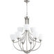 Enclave 9 Light 27 inch Satin Nickel Chandelier Ceiling Light in Satin Opal