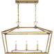 Townsend 3 Light 32 inch Warm Brass Linear Chandelier Ceiling Light