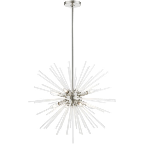 Uptown 8 Light 26 inch Brushed Nickel Pendant Chandelier Ceiling Light