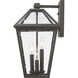 Talbot 3 Light 17.5 inch Oil Rubbed Bronze Outdoor Wall Light in Seedy Glass