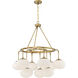 Modern 9 Light 34 inch Natural Brass Chandelier Ceiling Light