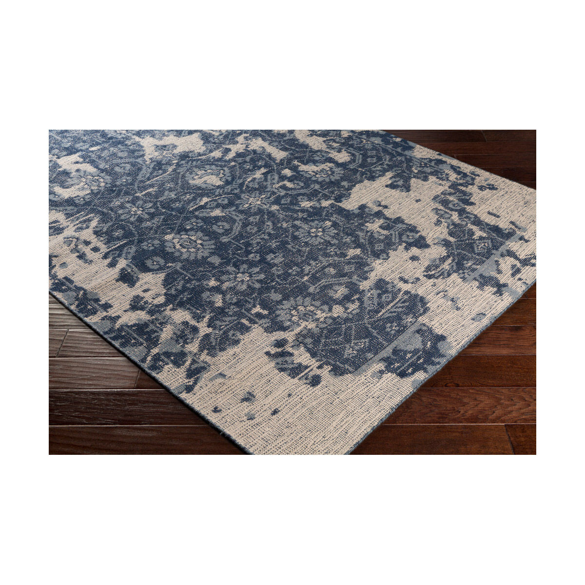 Vevina 156 X 108 inch Medium Gray/Navy/Cream Rugs, Wool