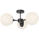 Alora Mood Nouveau 3 Light 25.88 inch Matte Black Semi Flush Mount Ceiling Light