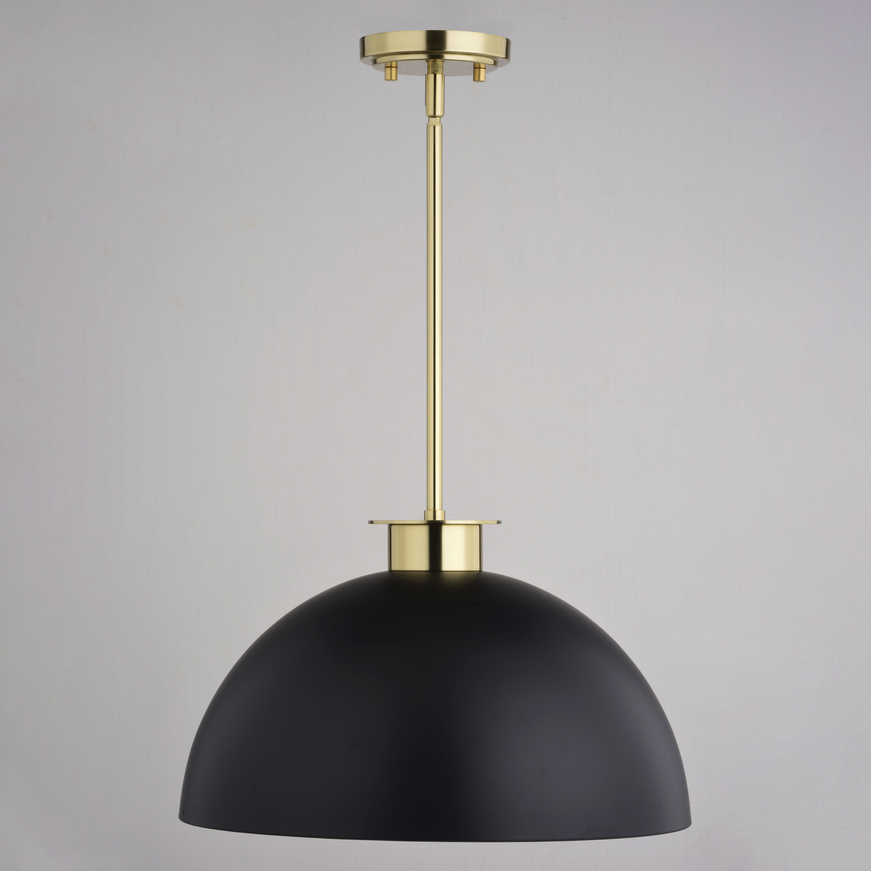 Devon LED 15.75 inch Matte Black and Satin Brass Pendant Ceiling Light