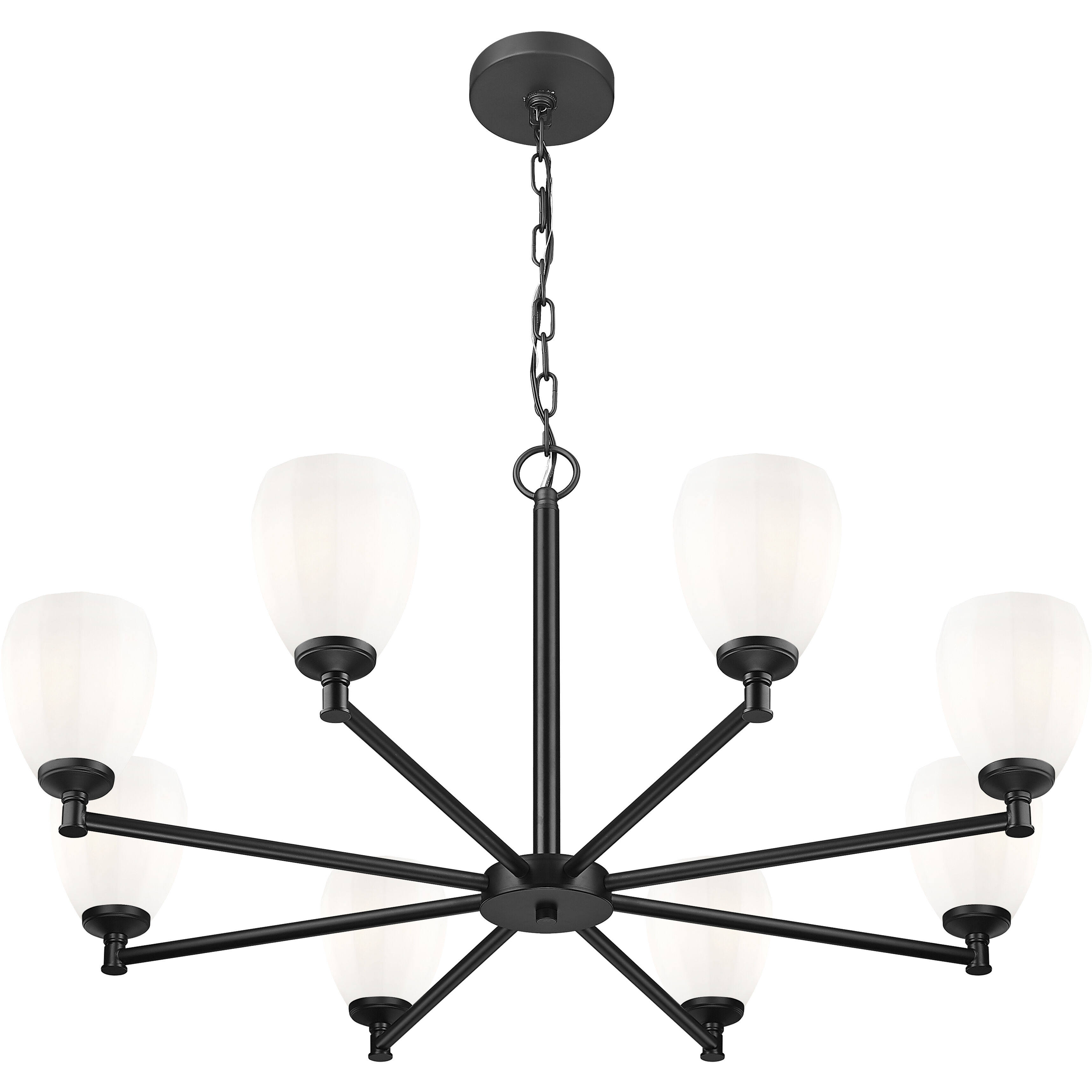Oren 8 Light 42 inch Matte Black Chandelier Ceiling Light