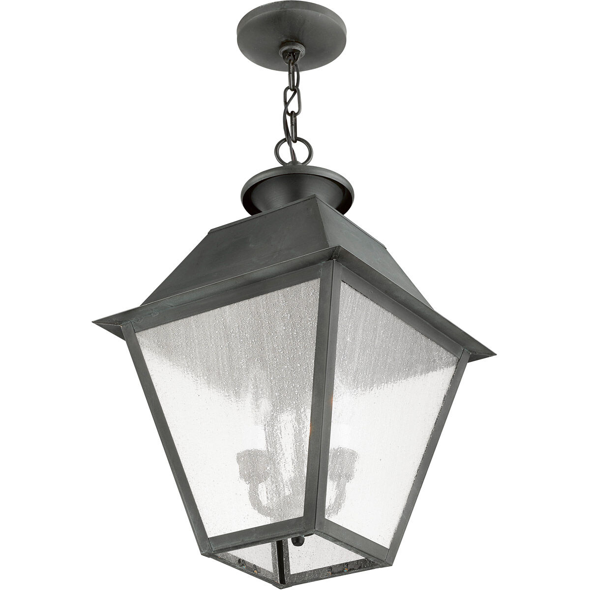 Mansfield 3 Light 12 inch Charcoal Outdoor Pendant Lantern