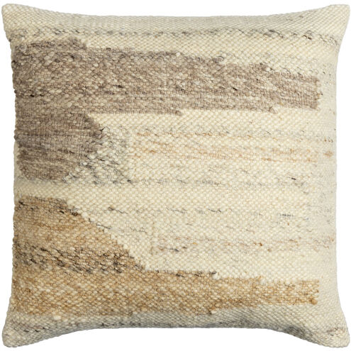 Deccan Traps 22 X 22 inch Ivory/Tan Accent Pillow