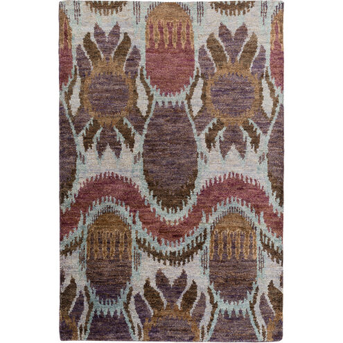 Scarborough 96 X 60 inch Eggplant, Violet, Light Gray Rug