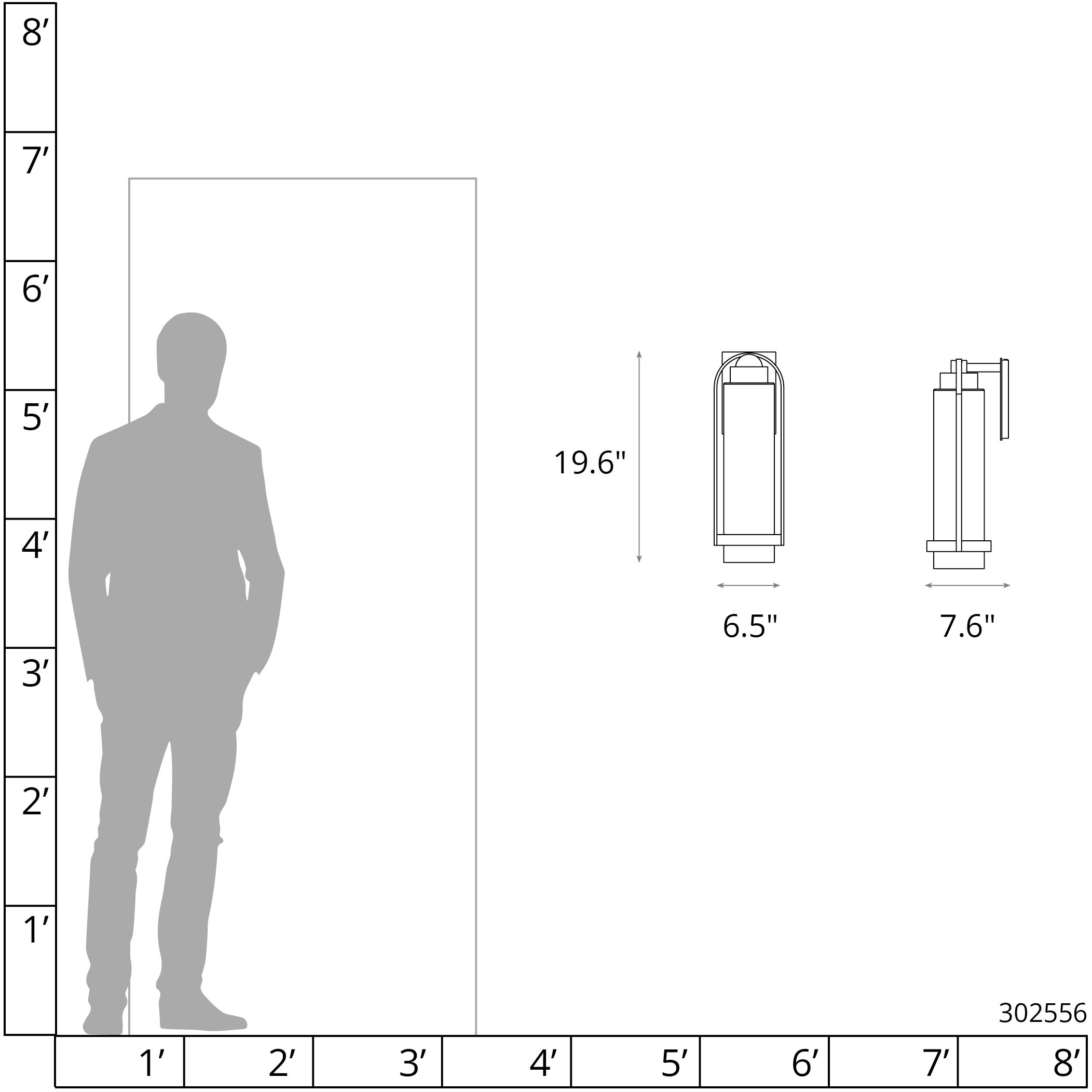 Alcove 1 Light 19.6 inch Coastal Natural Iron Outdoor Sconce in Clear, Medium