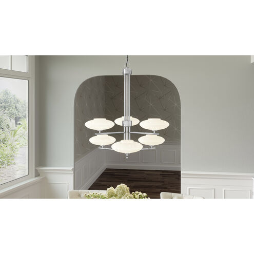 Chenal 6 Light 29 inch Polished Chrome Chandelier Ceiling Light