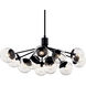 Silvarious 12 Light 26.75 inch Black Chandelier/Semi Flush Ceiling Light