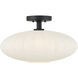 Traditional 1 Light 18 inch Matte Black Semi-Flush Ceiling Light