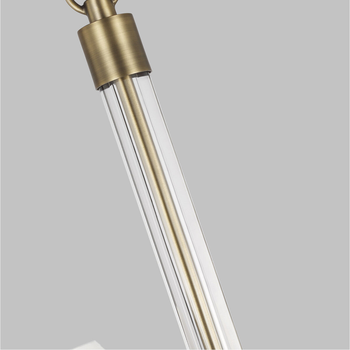 Robert 6 Light 32 inch Time Worn Brass / Clear Acrylic Chandelier Ceiling Light