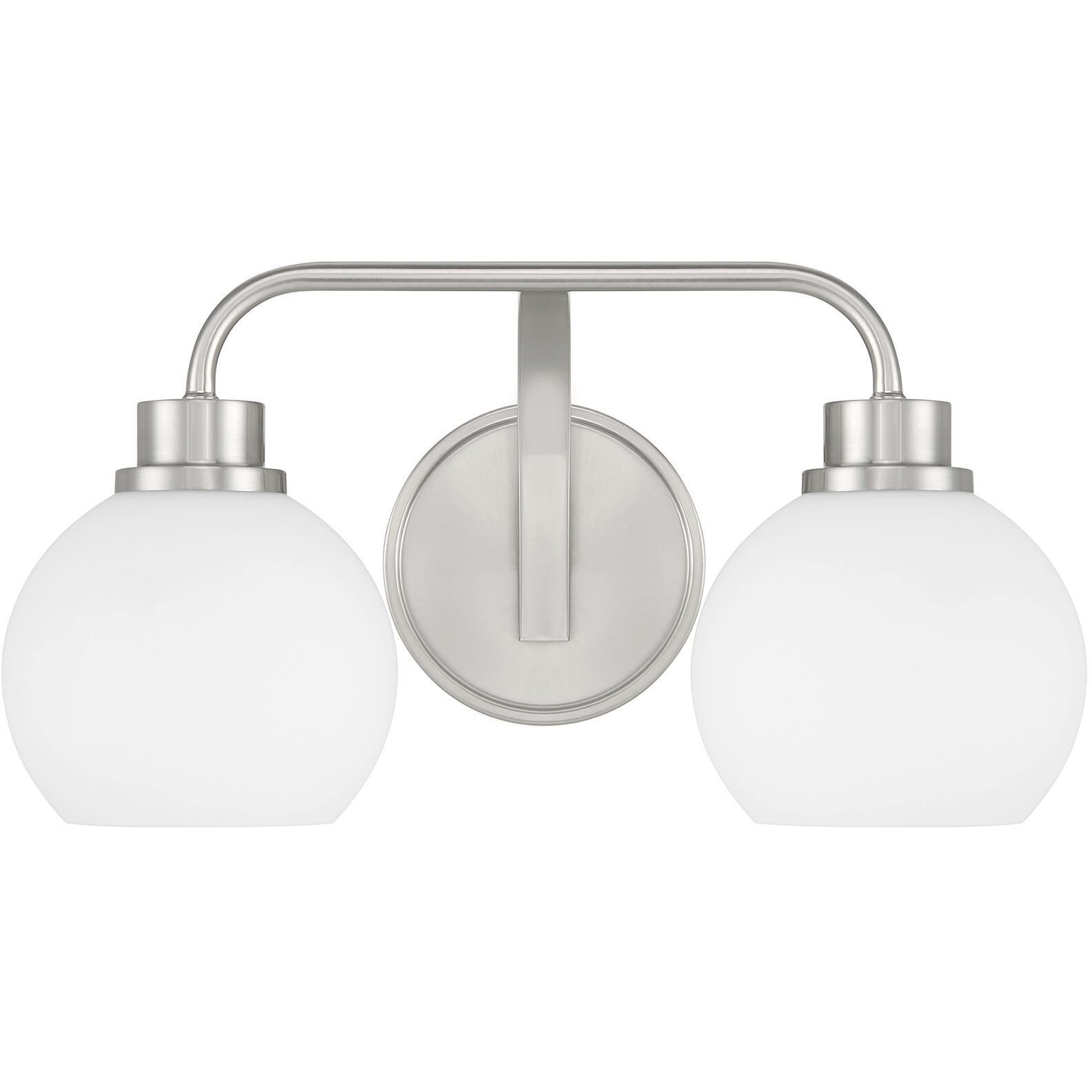Contemporary 2 Light 16 inch Brushed Nickel Bathroom Vanity Light Wall Light