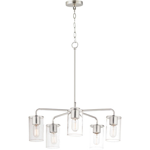 Sleek 5 Light 24.5 inch Satin Nickel Chandelier Ceiling Light