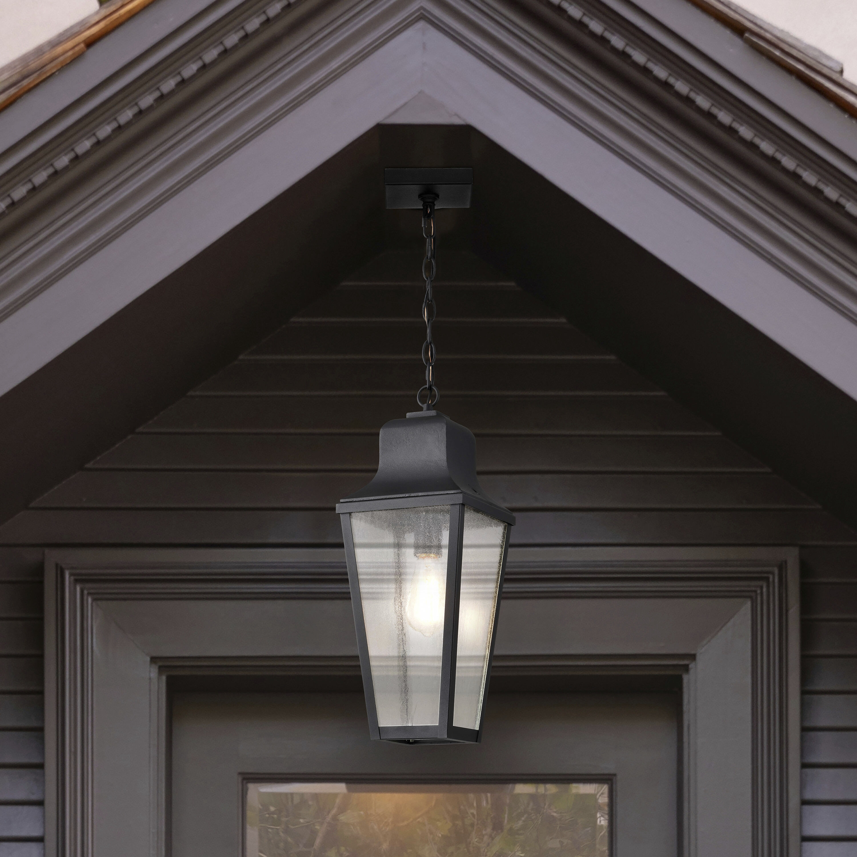 Lawrence 1 Light 7.63 inch Matte Black Outdoor Hanging Light