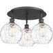 Athens Water Glass 3 Light 19.75 inch Matte Black Flush Mount Ceiling Light