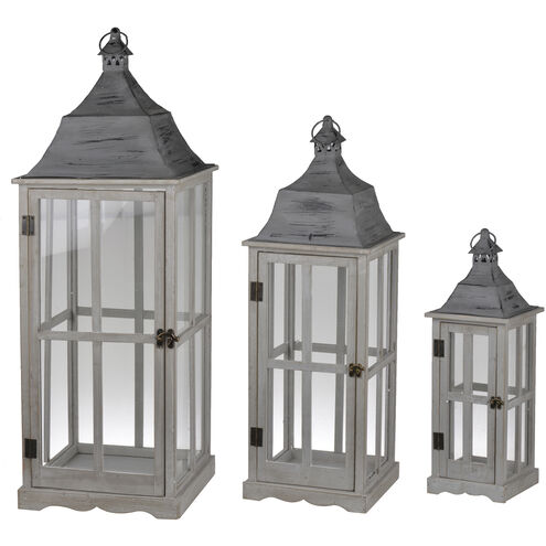 Window 36 X 13 inch Gray Patio Candle Lanterns, Set of 3