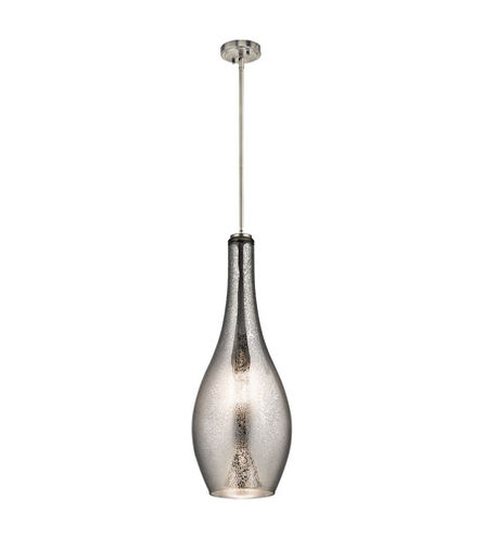 Everly 1 Light 11 inch Brushed Nickel Pendant Ceiling Light in Mercury