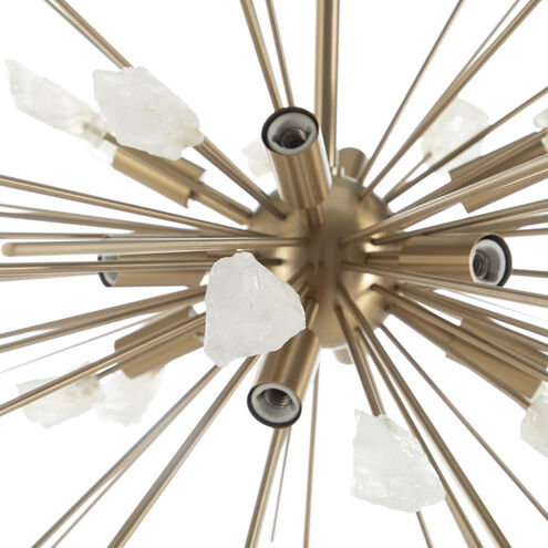 Nova 11 Light 31.75 inch Brushed Brass / Natural Crystal Chandelier Ceiling Light