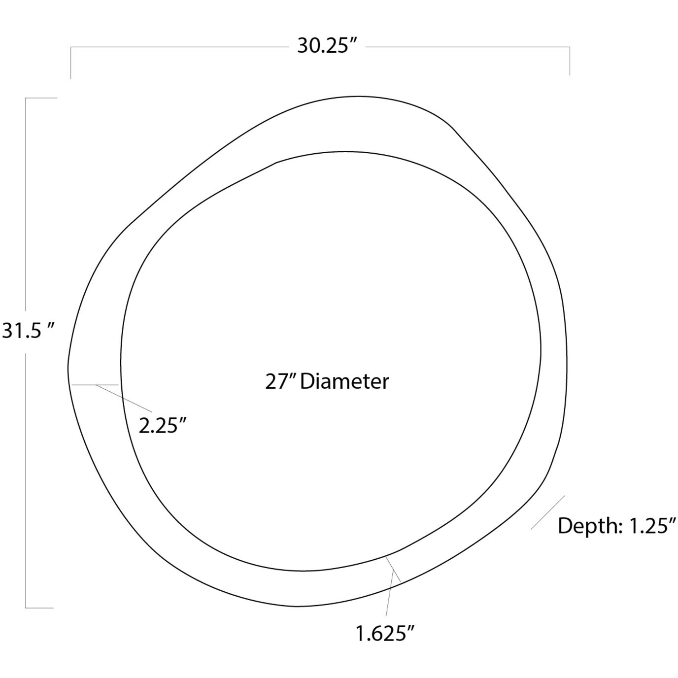 Ibiza 31.5 X 30.25 inch Gold Mirror