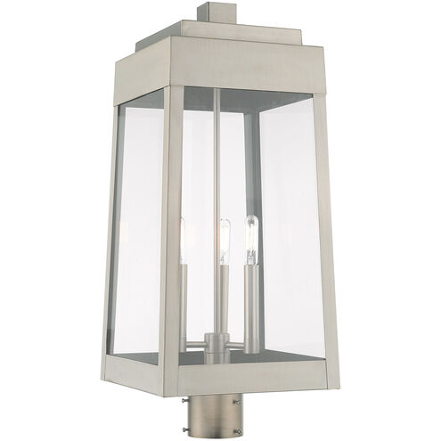 Oslo 3 Light 25 inch Brushed Nickel Outdoor Post Top Lantern
