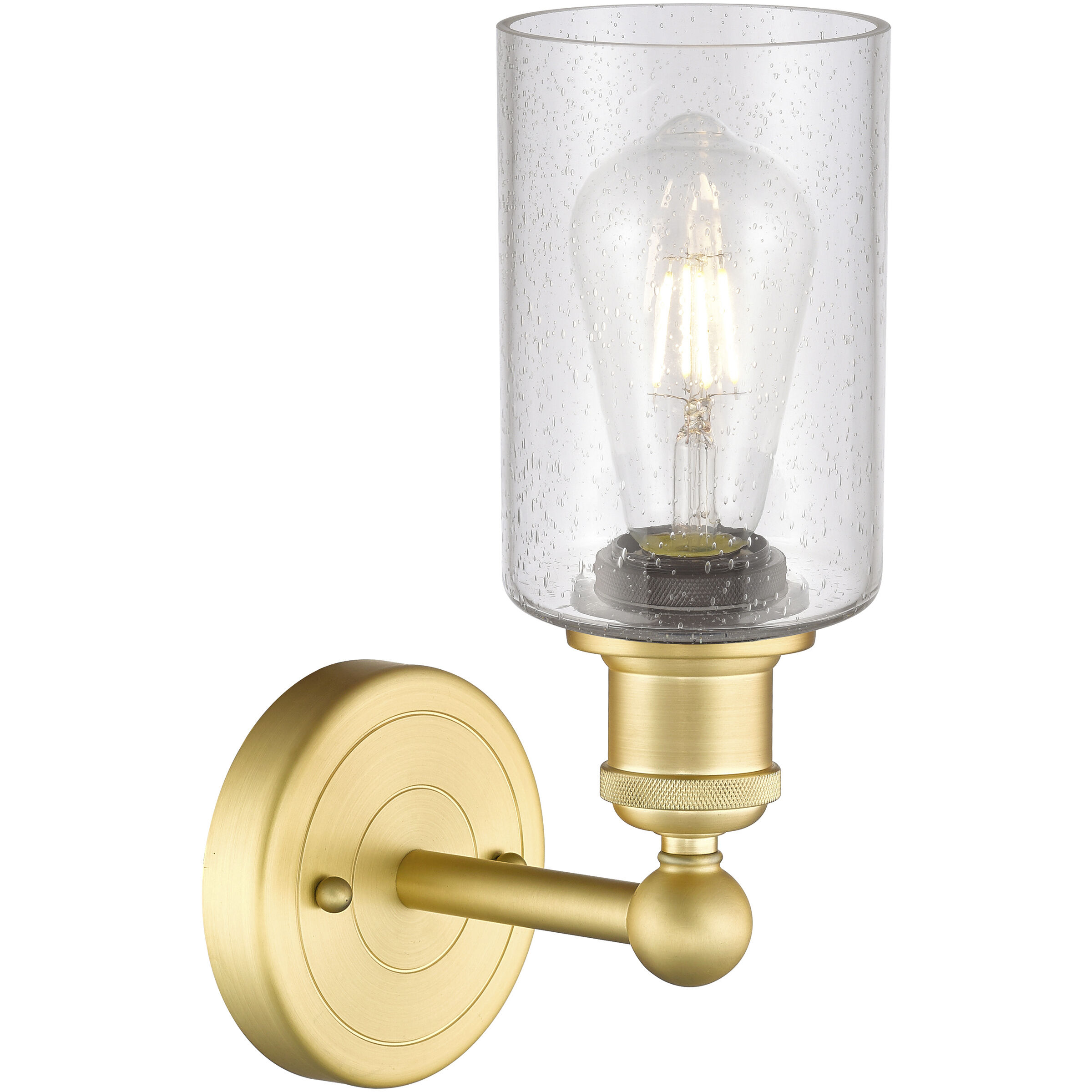 Clymer 1 Light 3.88 inch Satin Gold Sconce Wall Light in Seedy Glass