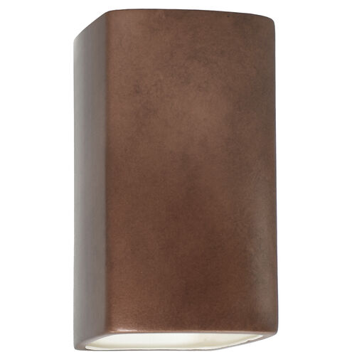 Ambiance Rectangle LED 5.25 inch Antique Copper Wall Sconce Wall Light, Small